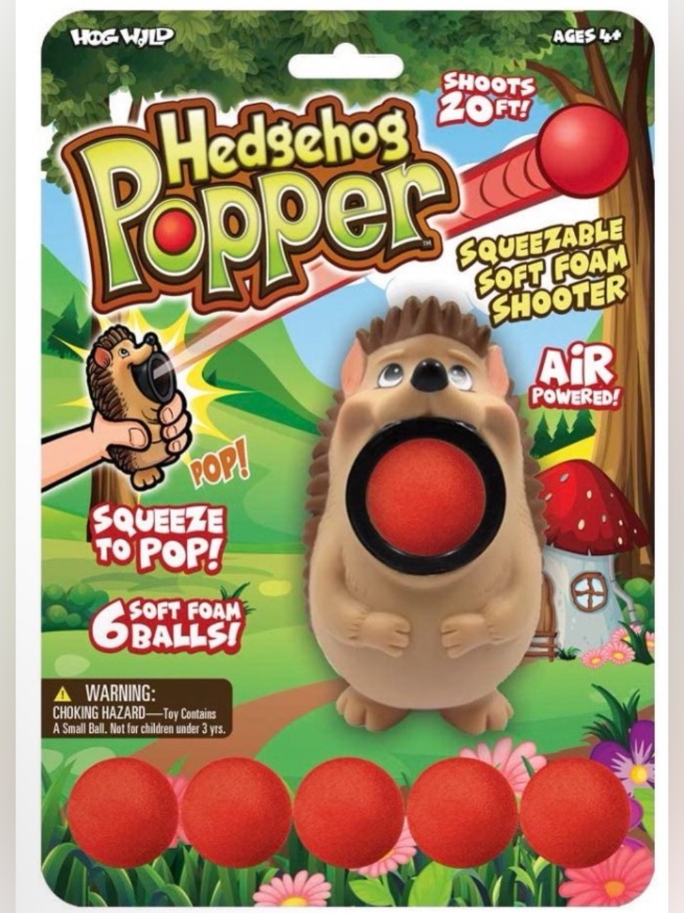 Low Start* Hedgehog Popper Squeezable Foam Shooter Balls SUPER FUN-NIB